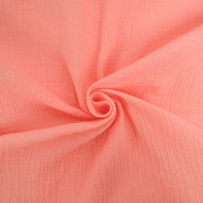 Double Gaze Unie 135CM abricot - Maison Klem
